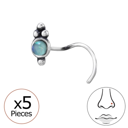 5 db Kerek orr piercing Bali ékszerek Észer | All4silver