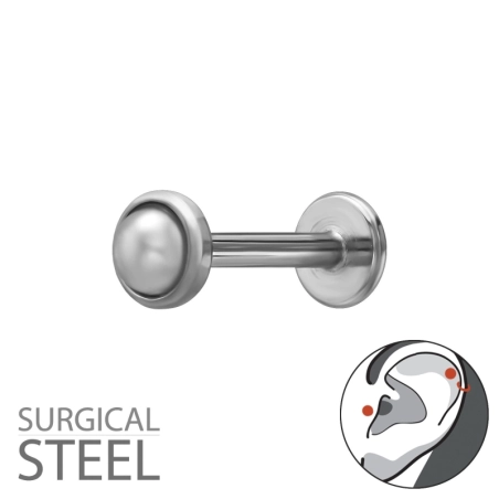 3 Mm-Es Utánzatú Gyöngy Tragus Acél Észer | All4silver
