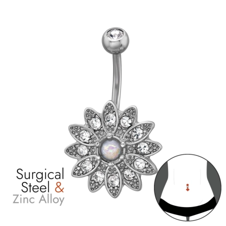 Kvetinová Činka Sunburst 1,6X10Mm (14G) Zakrivená, Zinková A Nerezová Természet Észer | All4silver
