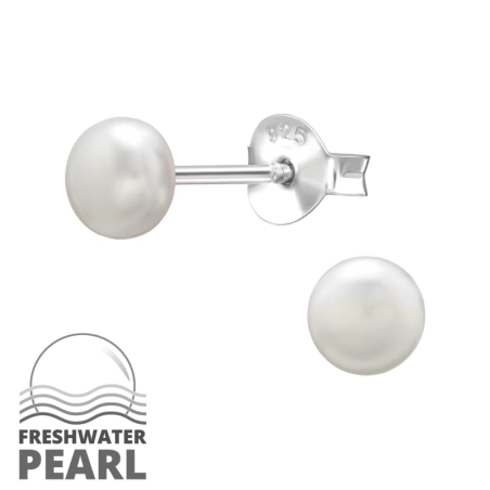 4,5 mm Gyöngy Stift fülbevaló gyönggyel Észer | All4silver