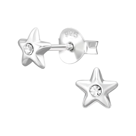 3D Csillag Kristályokkal Kristály stift fülbevaló Észer | All4silver