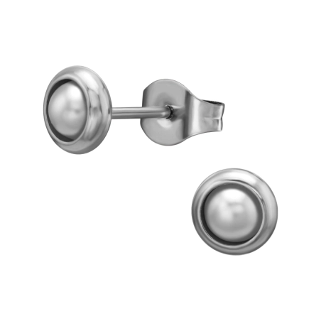 3D Kör Gyönggyel, Acél Stift Észer | All4silver