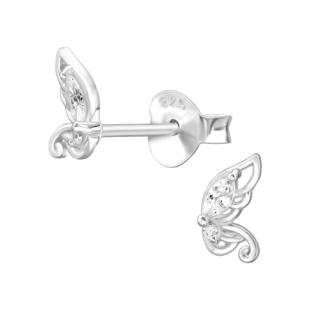 Pillangószárnyak Cirkónia stift fülbevaló Észer | All4silver