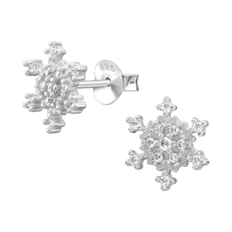 9 mm-es Hópehely Cirkóniával Cirkónia stift fülbevaló Észer | All4silver