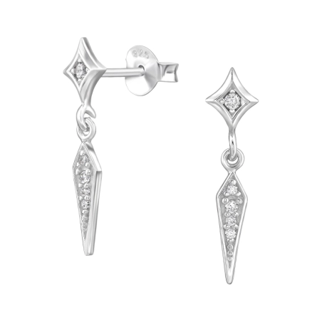 Zirkoniával díszített fülbevaló Cirkónia stift fülbevaló Észer | All4silver