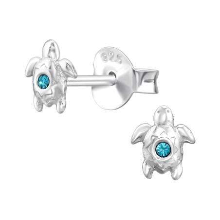 5 Mm-Es Teknős kristályokkal Fülbevalók Kristállyal Észer | All4silver