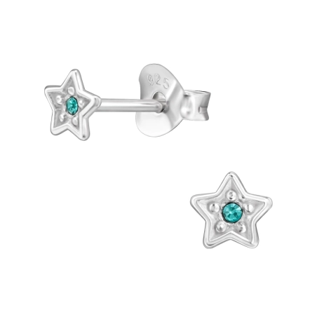 4 mm-Es Csillag Kristályokkal Kristály stift fülbevaló Észer | All4silver