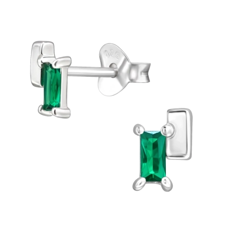 6 mm Téglalapok cirkóniával Cirkónia stift fülbevaló Észer | All4silver