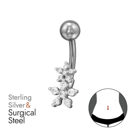 Virág cirkóniával Természet Észer | All4silver