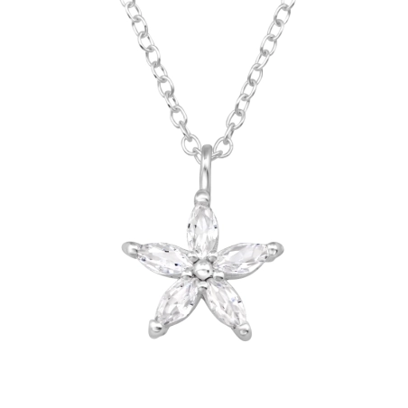 Öt Szirmú Virág Cirkóniával Természet Észer | All4silver