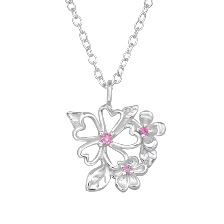 Virágok és levelek cirkóniával Természet Észer | All4silver