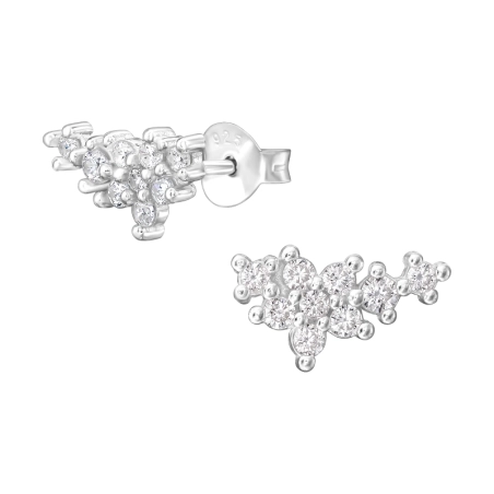 Virág cirkóniával Cirkónia stift fülbevaló Észer | All4silver