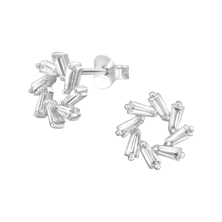 Cirkóniával díszített kör Cirkónia stift fülbevaló Észer | All4silver