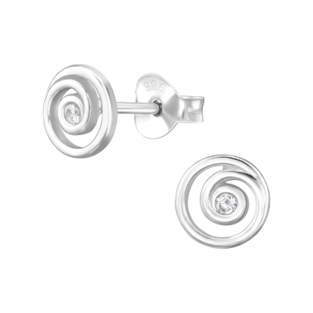 Spirál  cirkónia Cirkónia stift fülbevaló Észer | All4silver