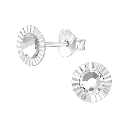 Kör kristály kövekkel Kristály stift fülbevaló Észer | All4silver