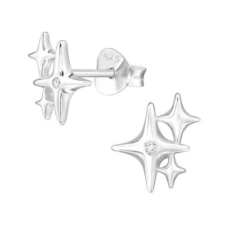 Starburst cirkóniával Cirkónia stift fülbevaló Észer | All4silver