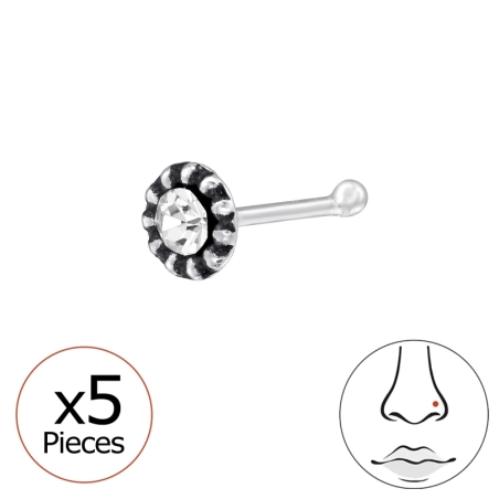 5 db Kerek Korong - 925 Ezüst Orrpiercing