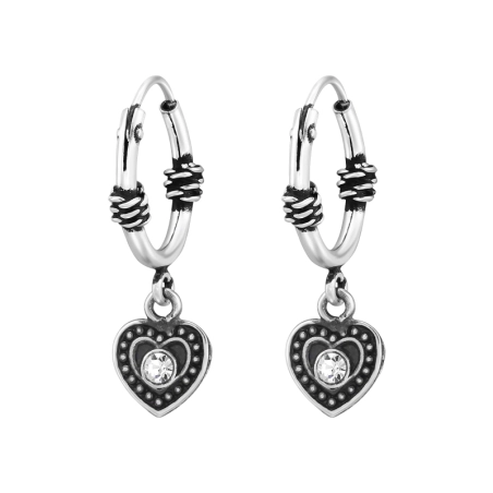 Szív Bali ezüst karika Valentin nap Észer | All4silver