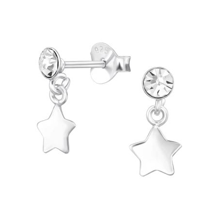 Csillag Kristály stift fülbevaló Észer | All4silver