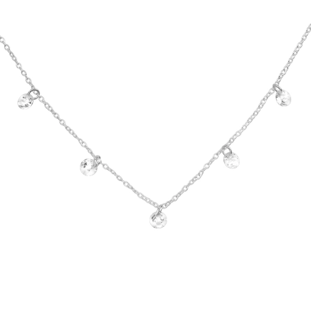 Kerek kocka cirkónia 4mm x 5mm - 925 Ezüst Cirkónia És Kristály Nyakláncok
