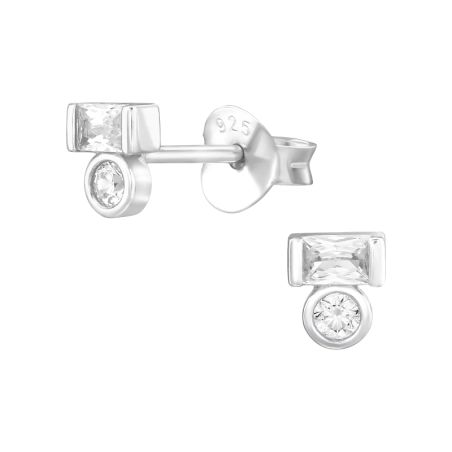 A cirkonok geometriai formái Cirkónia stift fülbevaló Észer | All4silver