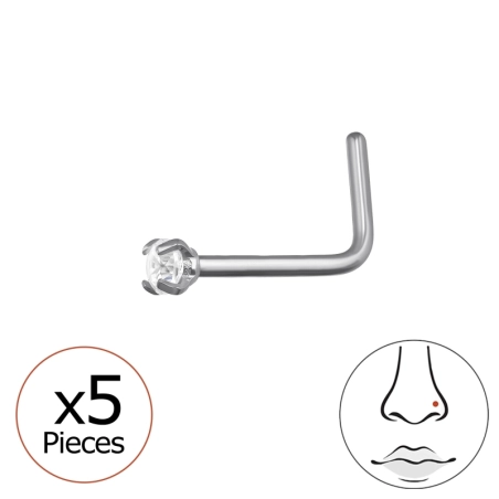 2mm hajlított (20G) orr piercing x 5 db Vámkezelés Észer | All4silver