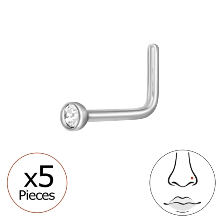 2mm hajlított (20G) orr piercing x 5 db Mértani Észer | All4silver