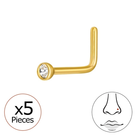 2mm hajlított (20G) orr piercing x 5 db Mértani Észer | All4silver