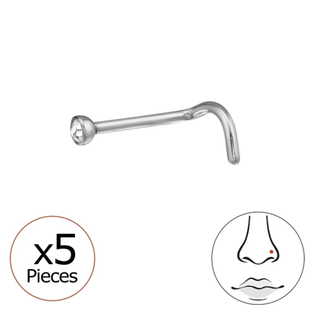 2mm hajlított (20G) orr piercing x 5 db Mértani Észer | All4silver
