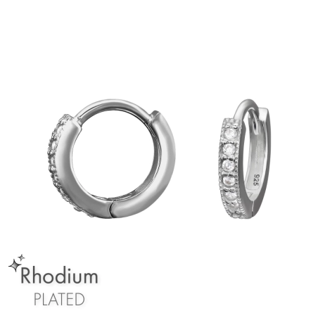 Huggies cirkóniával Ródium bevonatú ékszerek Észer | All4silver