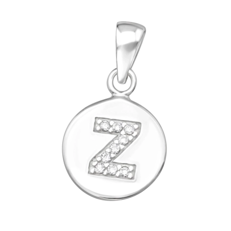 Z betű kerek ezüst medál Cirkónia medálok Észer | All4silver