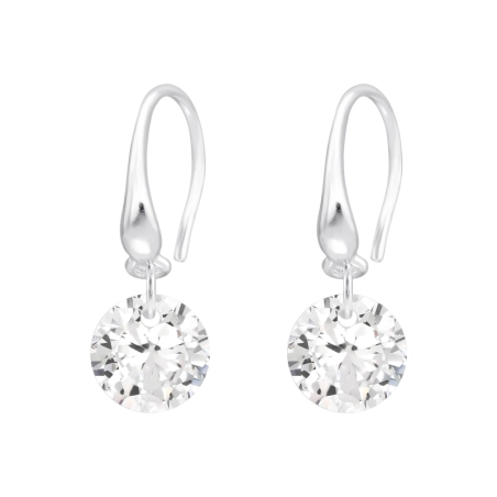 Kerek 8mm ezüst fülbevaló, modern Cirkon Fülbevaló Észer | All4silver