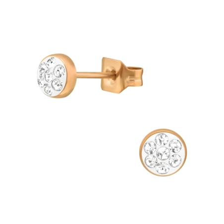 4mm rosegold kör kristállyal - 316L Sebészeti Minőségű Rozsdamentes Acél Acél Stift