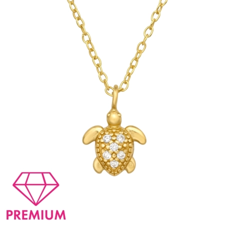 Aranyozott cirkónia Teknősbéka - Premium* Nyakláncok Észer | All4silver