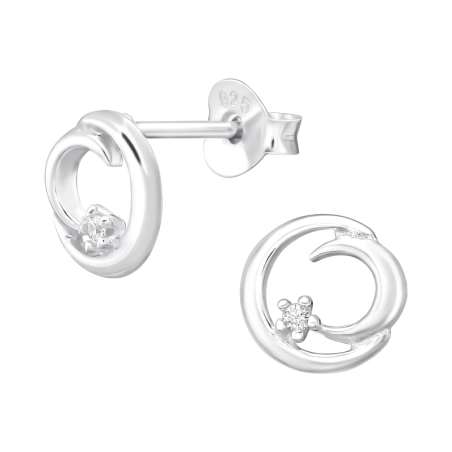 Félhold Cirkónia stift fülbevaló Észer | All4silver