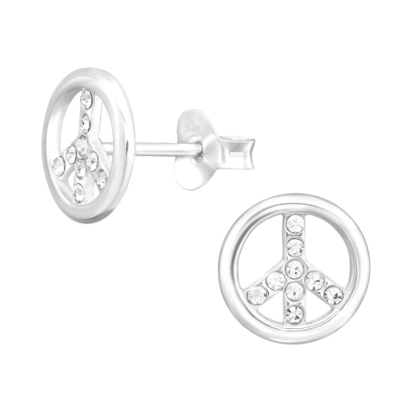 A Béke Szimbóluma Kristály stift fülbevaló Észer | All4silver