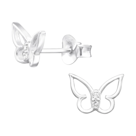 Pillangó cirkóniával Cirkónia stift fülbevaló Észer | All4silver