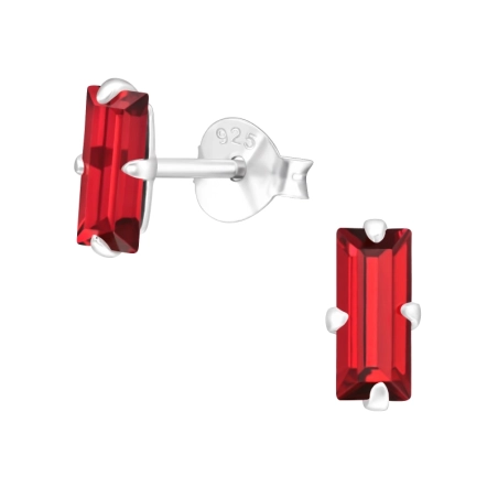 Téglalap - 925 Ezüst LaCrystale Stift fülbevaló