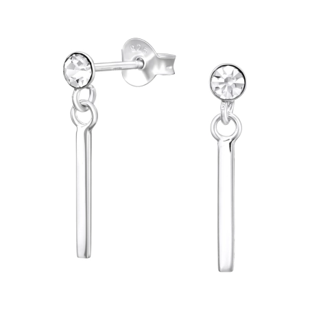 Rúd Lógó Kristály stift fülbevaló Észer | All4silver
