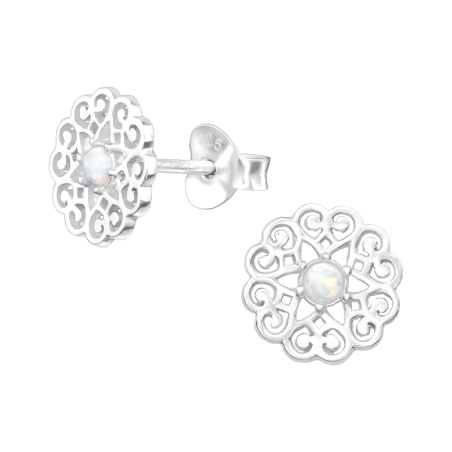 Filigree - 925 Ezüst Stift fülbevaló féldrágakővel