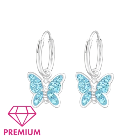 Lógó Pillangó - Premium* - 925 Ezüst Karika Fülbevalók