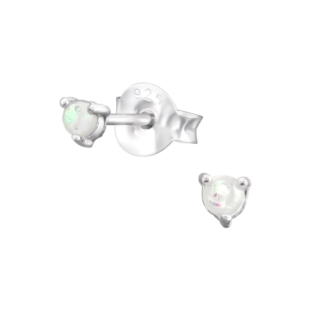 Kerek 2mm Stift fülbevaló féldrágakővel Észer | All4silver
