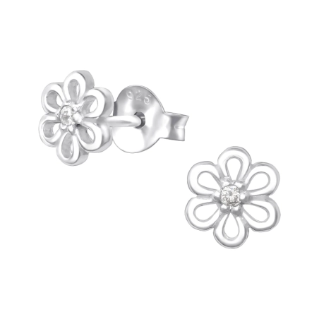 Virág Cirkónia stift fülbevaló Észer | All4silver