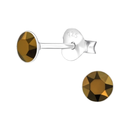 Kerek Swarovski® kristályokkal - 925 ezüst Swarovski Stift fülbevaló