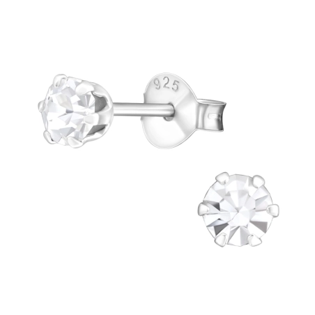 Ezüst Kerek 4mm - 925 Ezüst Alap Fülbevaló