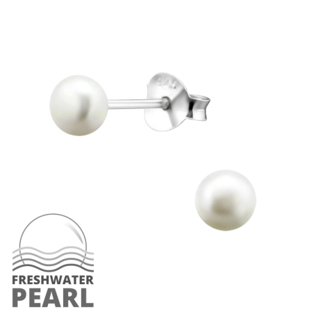 Ezüst Ezüst Kerek Stift fülbevaló gyönggyel Észer | All4silver