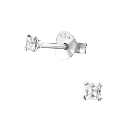 Ezüst Négyzet 2mm Alap fülbevaló Észer | All4silver
