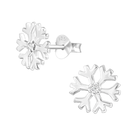 Ezüst Hópehely Cirkónia stift fülbevaló Észer | All4silver