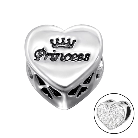 Szív Princess Cirkónia/ Kristály charmok Észer | All4silver
