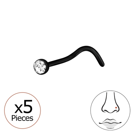 0,8 mm (20 G) X 5 2 Mm-Es Kristály orr piercing szett Mértani Észer | All4silver